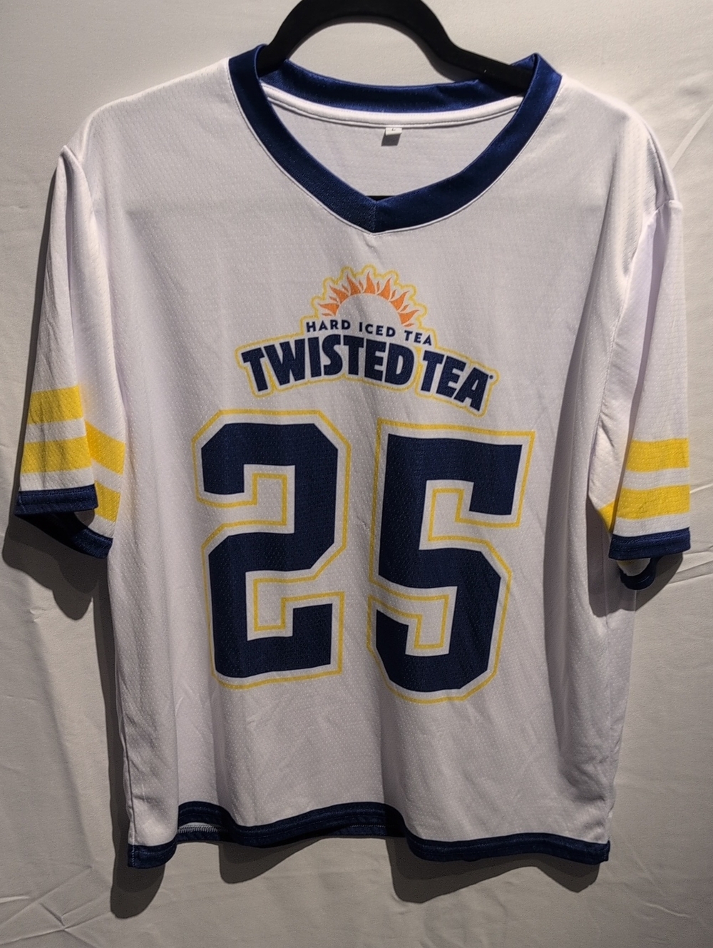 Twisted Tea White & Navy 2025 Graphic Jersey L